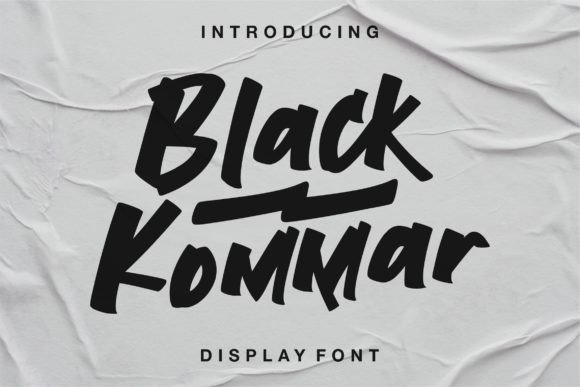 Black Kommar: A Brushed Display Font for Editorial Boldness