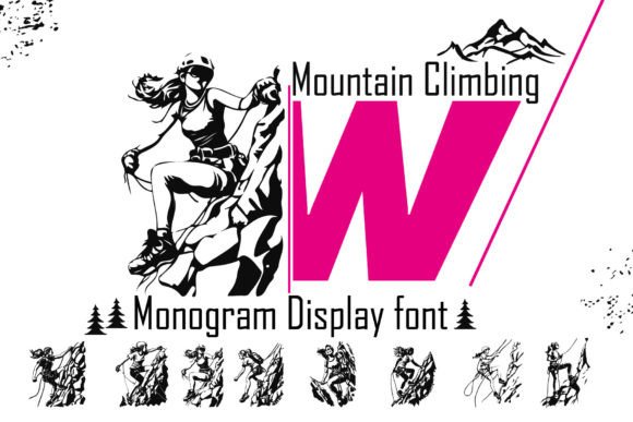 Mountain Climbing W: A Bold, Summery Display Font for Editorial Design