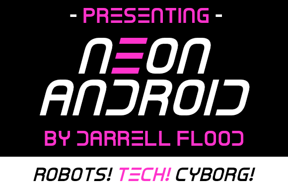 Neon Android Font for Sci-Fi and High-Tech Web Design