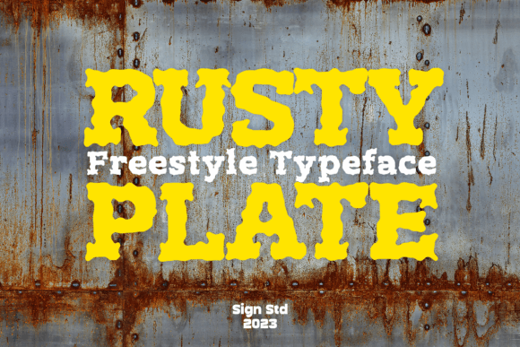Rusty Plate: A Gritty Display Font for Bold Designs