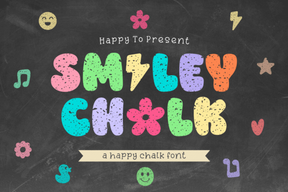 Smiley Chalk Display Font for Playful Publication Headlines