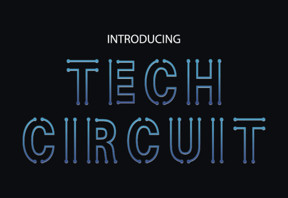 Tech Circuit Font for Futuristic Design Projects