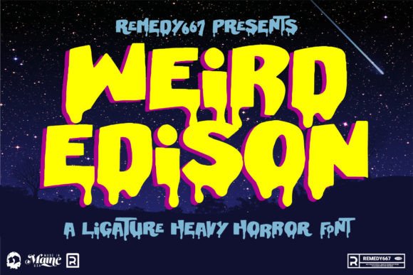 Weird Edison Font for Spooky Horror Design Projects